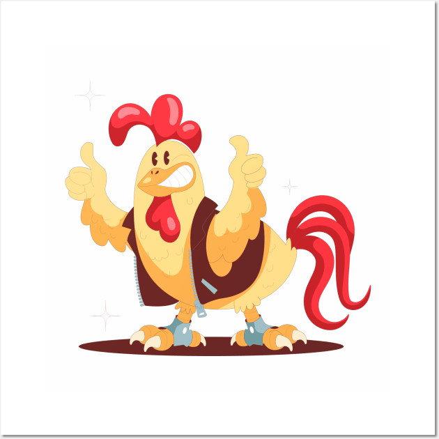 Funny Rooster Wall Art by Mako Design 